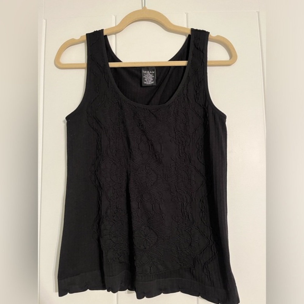 Tribal Black Stretch Tank Top